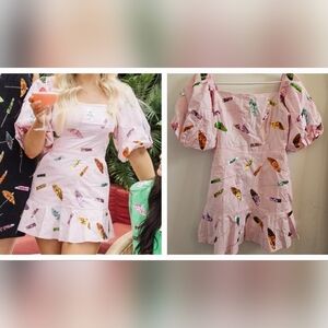 QUEEN OF SPARKLES Pink Umbrella Dress